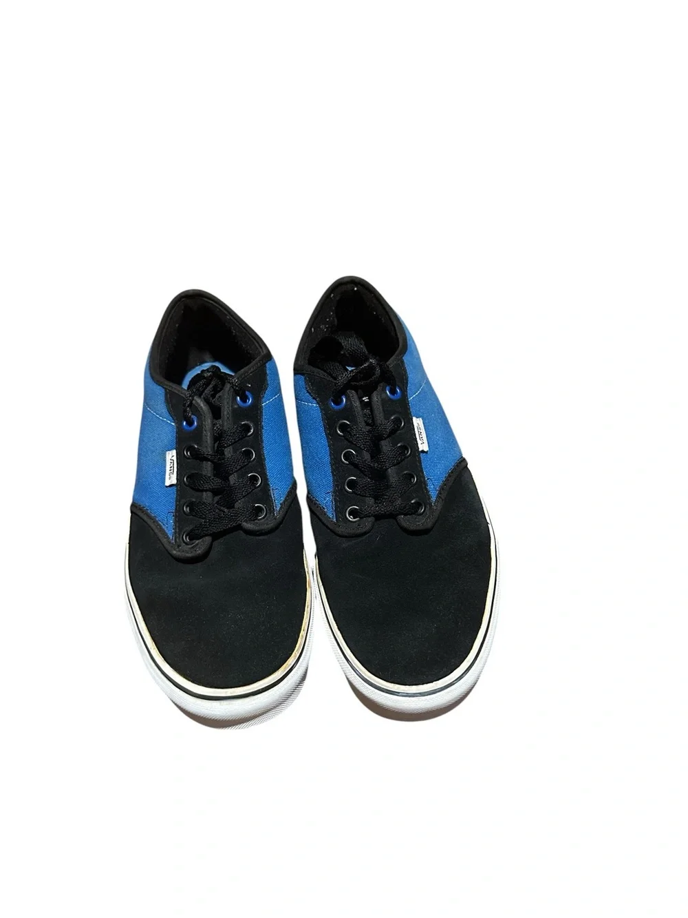 Men's Vans Black and Blue Low-Top Canvas Sneakers size 10